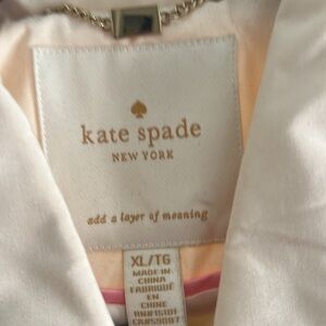 Kate Spade XL Cream Parka/Trench  Rain or Shine Coat with Hidden Hood